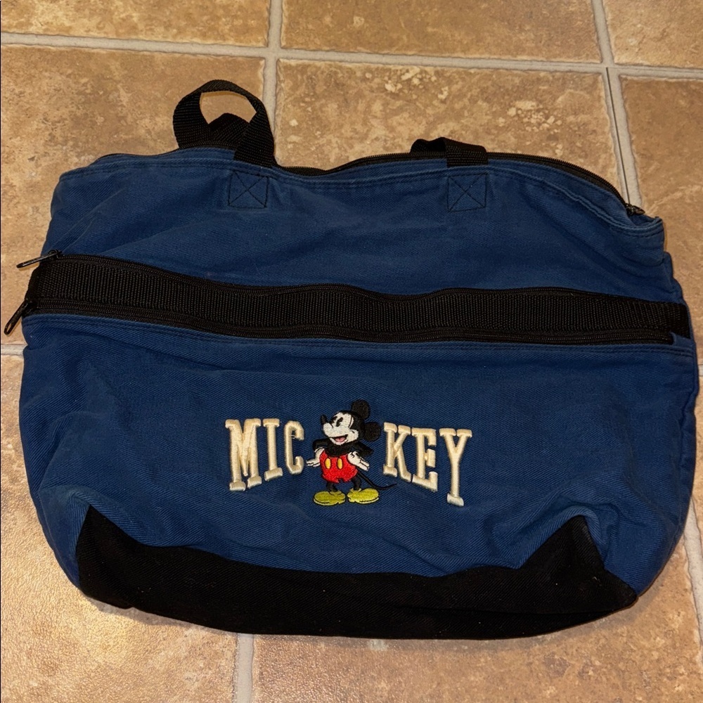 VINTAGE THE WALT DISNEY CO. Blue Mickey Mouse Tote Bag Purse